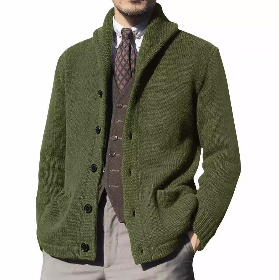 Sweater men's long sleeved knitted cardigan jacket