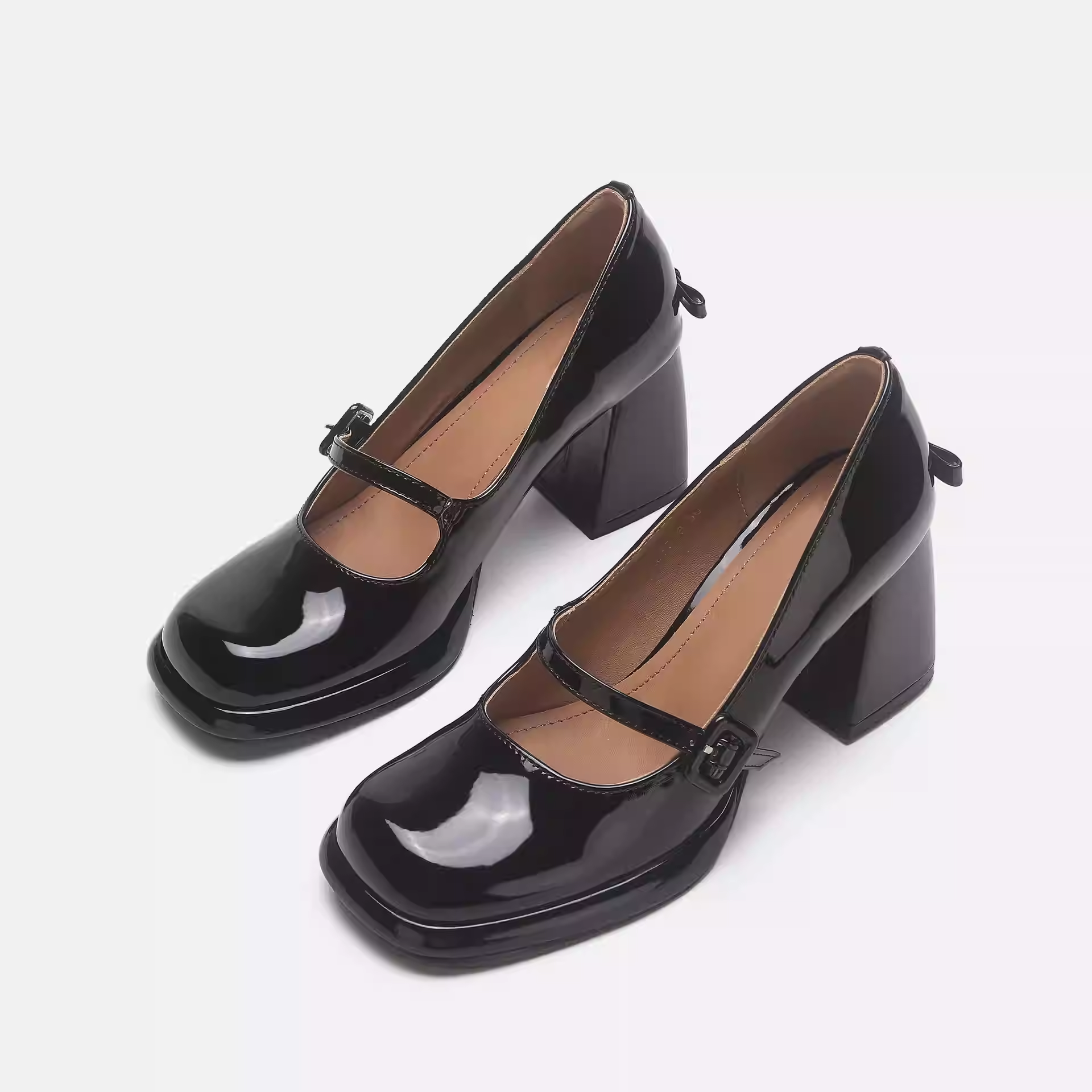 High Heels Women's French Retro Thick Heel Mary Jane Sh