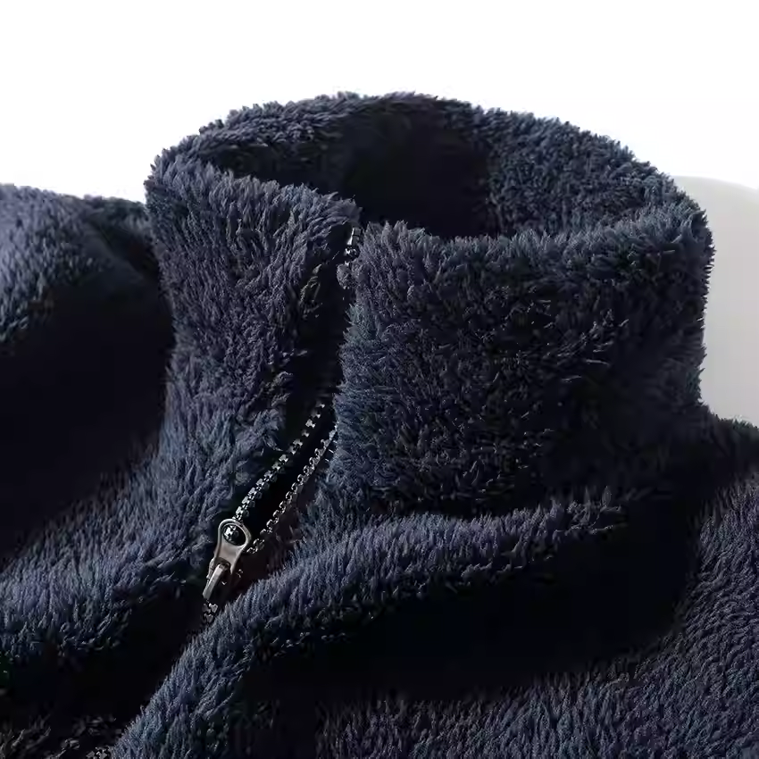 Ultra-comfortable double-sided coral fleece! Simple and versatile~ New arrival for spring and autumn: Men's stand-collar warm jacket/sweatshirt.