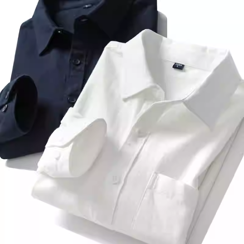 Men's flannel pure cotton long-sleeved shirt for spring and autumn.