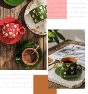 American Style Coffee Cup & Saucer Set with Spoon – INS Style