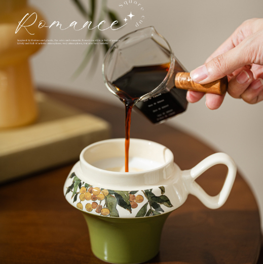 Mid-Century Vintage Ceramic Coffee Cup with Lid – Dustproof Tea Cup